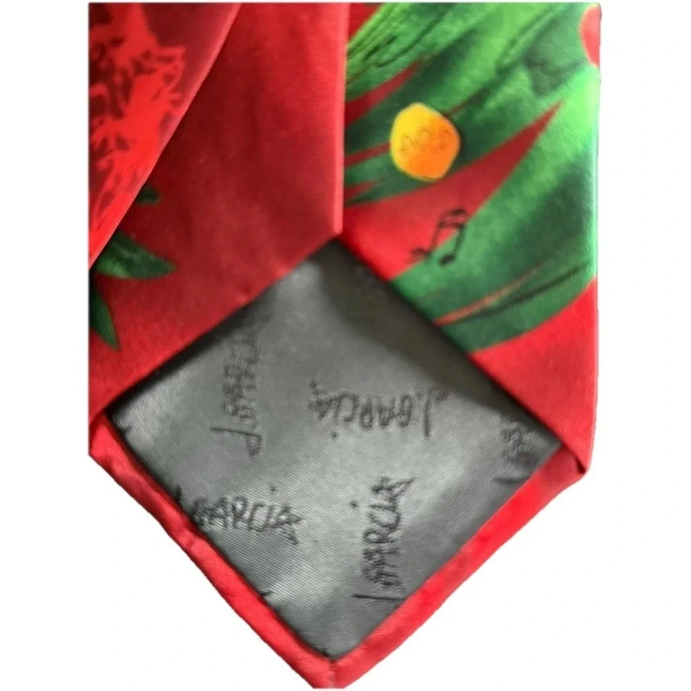 Jerry Garcia Collection Fifty-six ‎ 'Merry Christmas' Tie Red Holiday Festive